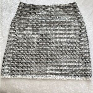 Loft Black & White Tweed Mini Skirt